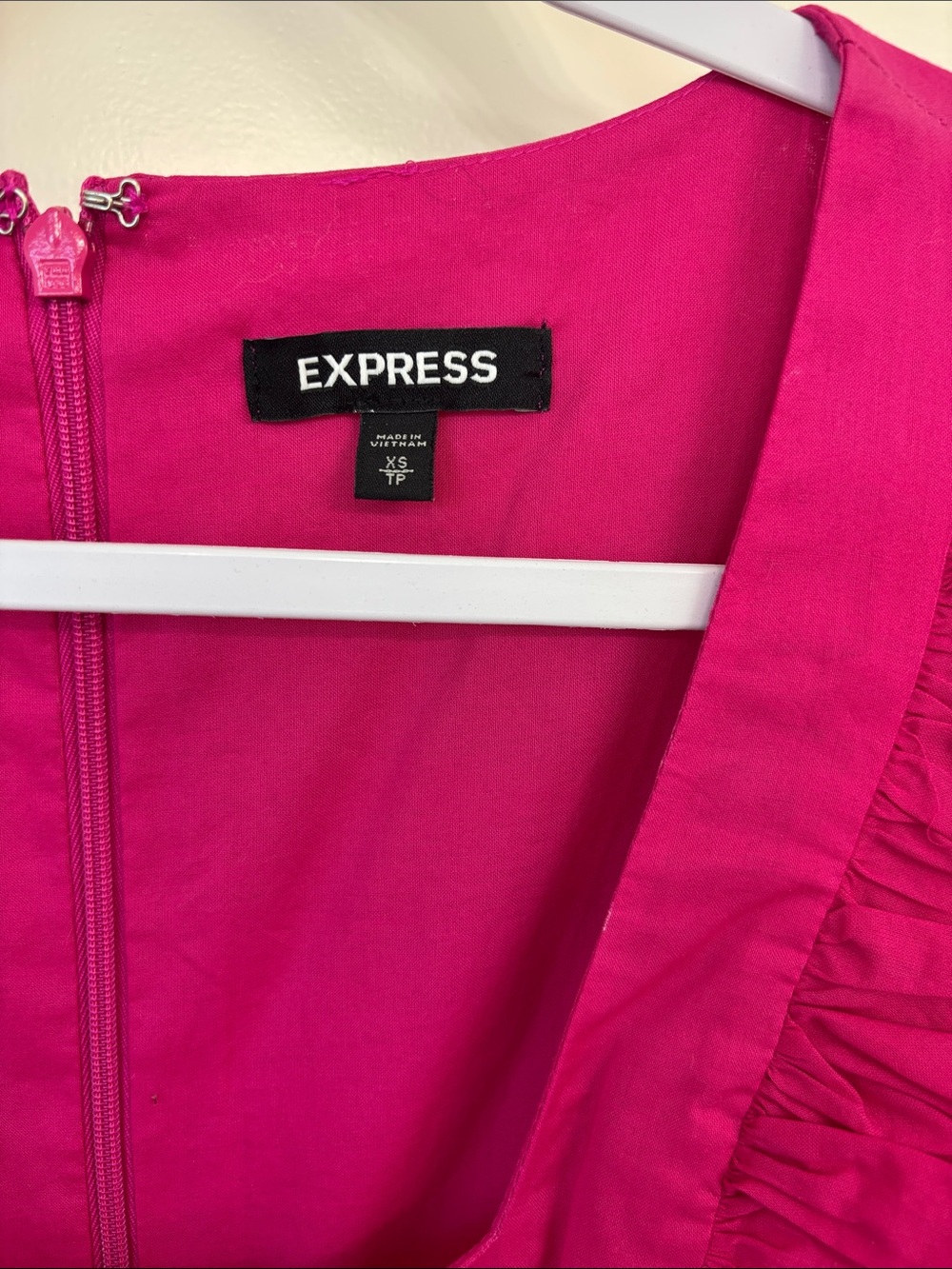 Express Fuchsia Ruffle-Sleeve Maxi Dress - Picture 2 of 4